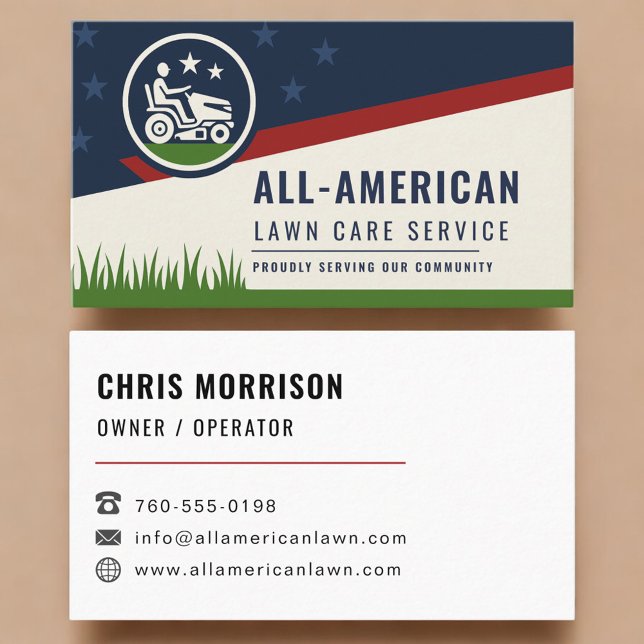 All-American Lawn and Landscaping Business Card (Creator Uploaded)