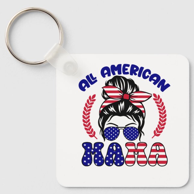 All American Mama  Key Ring (Front)