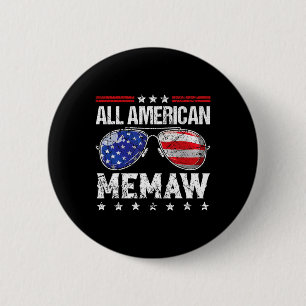 All American Memaw 4th Of July Family Matching Sun 6 Cm Round Badge