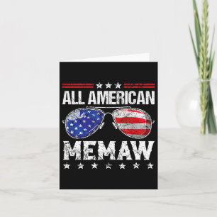All American Memaw 4th Of July Family Matching Sun Card