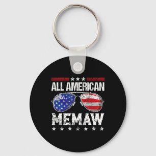 All American Memaw 4th Of July Family Matching Sun Key Ring