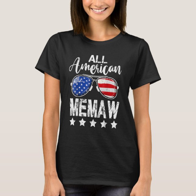All American Memaw 4th Of July Us Patriotic Pride T-Shirt (Front)