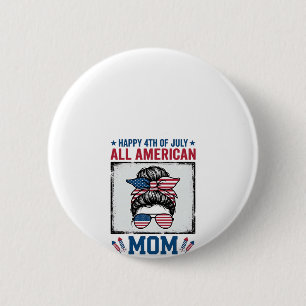 All American Mom 4th of July Vintage Shirt Design_ 6 Cm Round Badge
