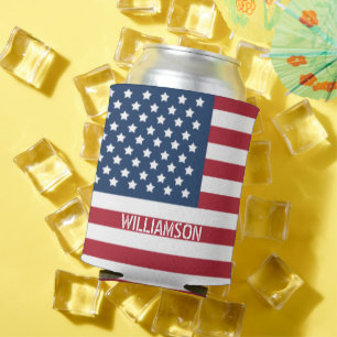 All American Monogram Can Cooler