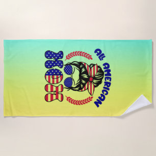 All American Mum-32169 Beach Towel