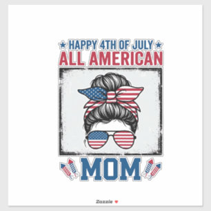 All American Mum 4th of July Vintage Shirt Design_