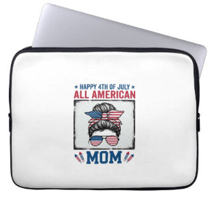 All American Mum 4th of July Vintage Shirt Design_ Laptop Sleeve
