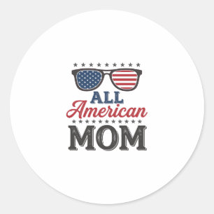 All American Mum Vintage Patriotic Shirt Design_1 Classic Round Sticker
