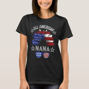 All American Nana 4th Of July Shirt Women Sunflowe