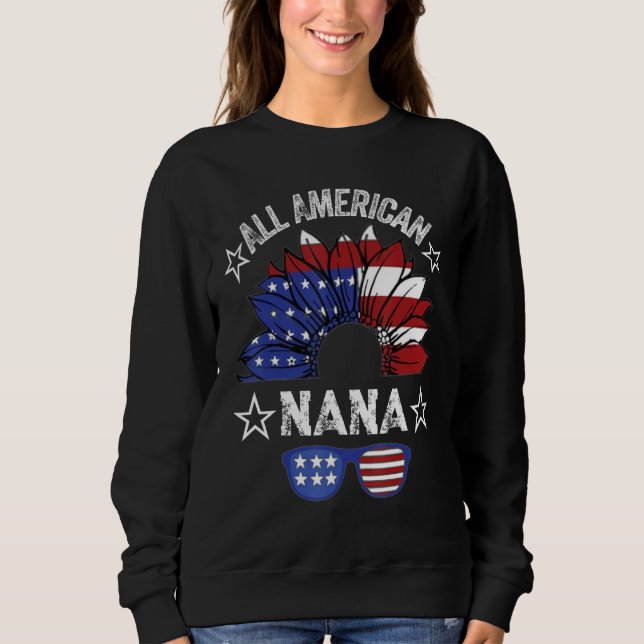 All American Nana 4th Of July Shirt Women Sunflowe (Front)