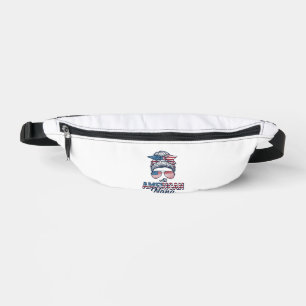 All American Nana Patriotic Messy Bun Vector Desig Bum Bags