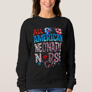 All American Neonatal Nurse Sunglasses USA Flag 4t Sweatshirt