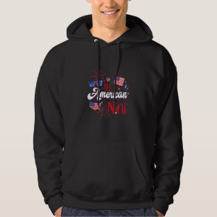 All American Nini Women American Flag 4th of July  Hoodie