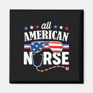 All American Nurse 4th Of July Patriotic Usa Flag  Magnet