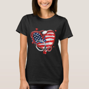 All American Nurse 4th Of July Patriotic Usa Flag T-Shirt