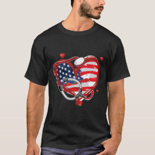 All American Nurse 4th Of July Patriotic Usa Flag  T-Shirt