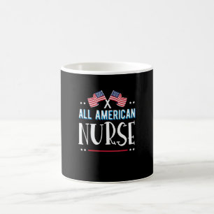 All American Nurse 4th Of July Women Men Usa Flag Coffee Mug
