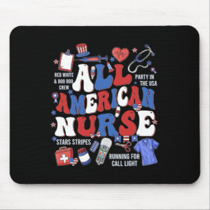 All American Nurse Memorial Day Honour And Remembe Mouse Pad