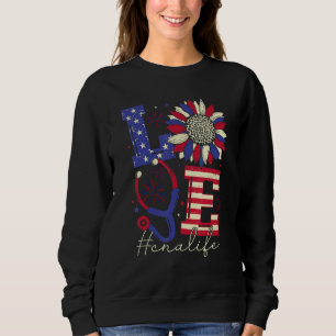 All American Nurse Scrub Memorial Day 4th Of July Sweatshirt