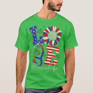 All American Nurse Scrub Memorial Day 4th of July T-Shirt