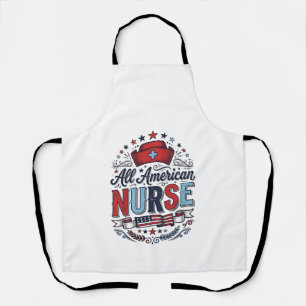 All American Nurse Vintage Patriotic Shirt Design_ Apron