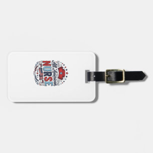 All American Nurse Vintage Patriotic Shirt Design_ Luggage Tag