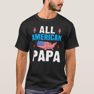 All American Papa 4th of July USA Family Matching T-Shirt