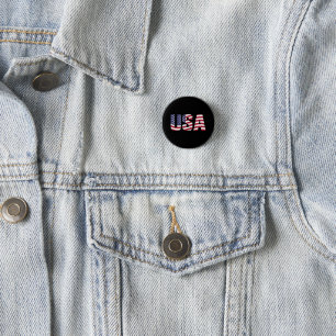 “All American” Patriotic USA Logo 3 Cm Round Badge