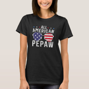 All American Pepaw USA Flag Sunglasses 4th Of July T-Shirt