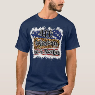 All American Pre K Teacher Leopard Matching School T-Shirt