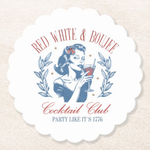 All American Red White and Boujee Paper Coaster