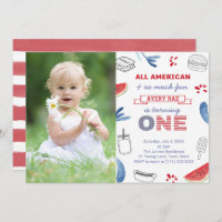 All-American Red White Blue 1st Birthday Party