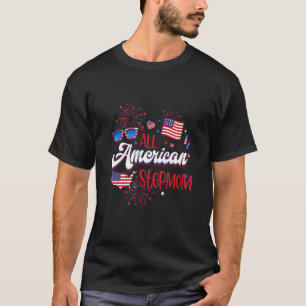 All American Stepmom Women American Flag 4th of Ju T-Shirt