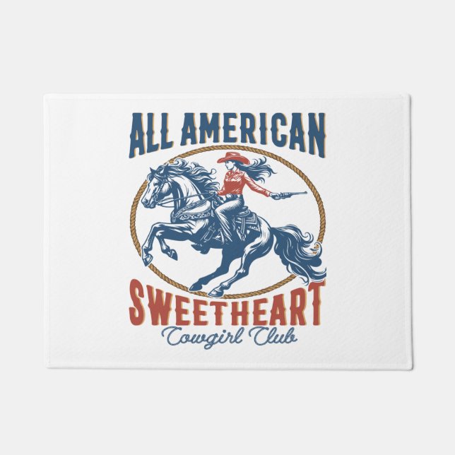 All American Sweetheart Cowgirl Doormat (Front)