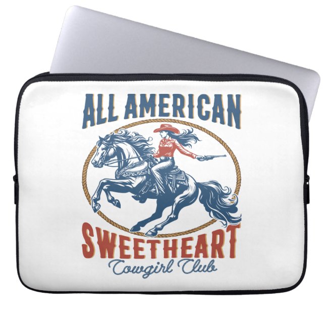 All American Sweetheart Cowgirl Laptop Sleeve (Front)
