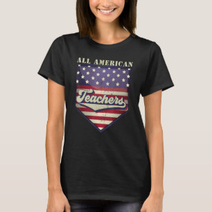 All American Teachers 4th of July USA Flag Vintage T-Shirt