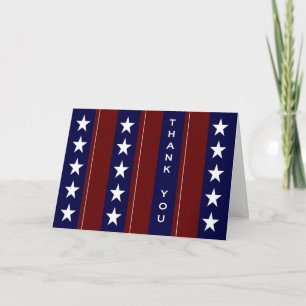 All American Thank You! - Stars & Stripes Thank You Card