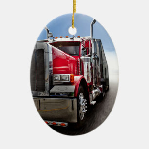 All American Trucker Ceramic Tree Decoration