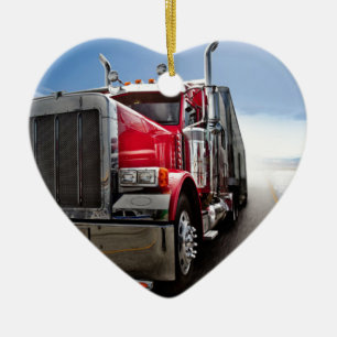 All American Trucker Ceramic Tree Decoration