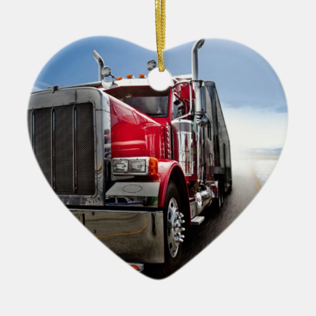 All American Trucker Ceramic Tree Decoration (Front)