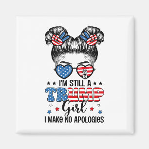 All American Trump Girl 4th Of July Messy Bun No A Magnet