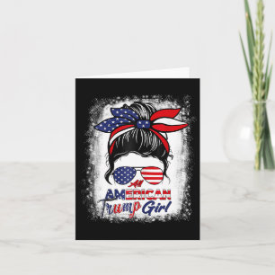 All American Trump Girl 4th Of July Messy Bun Pro Card
