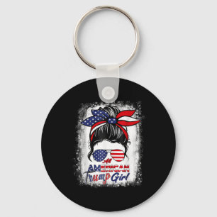 All American Trump Girl 4th Of July Messy Bun Pro Key Ring