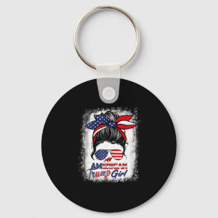 All American Trump Girl 4th Of July Messy Bun Pro Key Ring