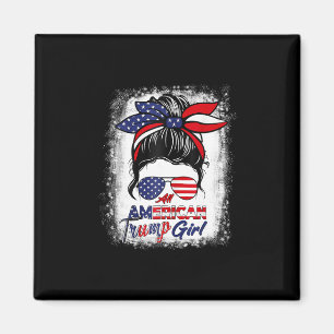 All American Trump Girl 4th Of July Messy Bun Pro Magnet