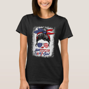 All American Trump Girl 4th Of July Messy Bun Pro T-Shirt