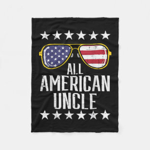 All American Uncle 4th Of July Memorial Day Matchi Fleece Blanket