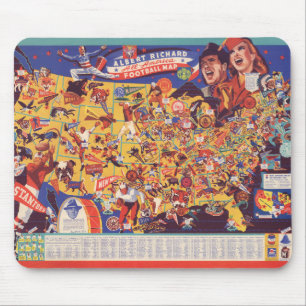 All-American Vintage Football Map Mouse Pad
