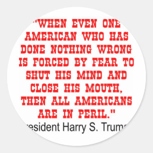 All Americans Are In Peril Classic Round Sticker