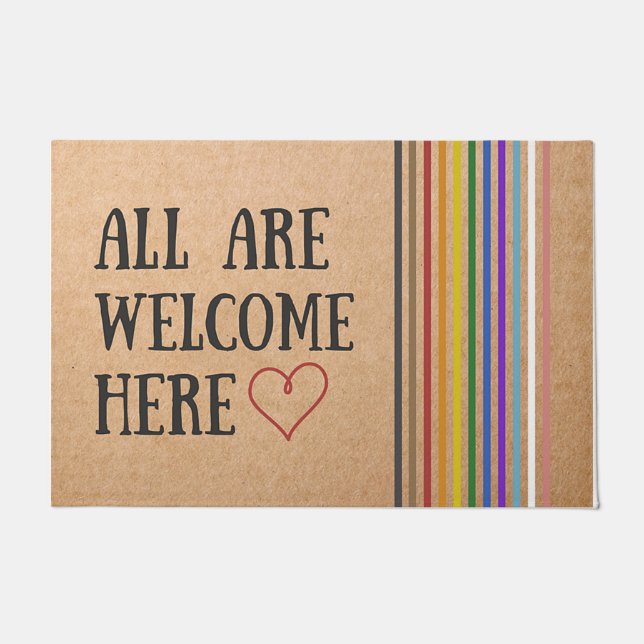 All Are Welcome Here Doormat/ Front Doormat (Front)